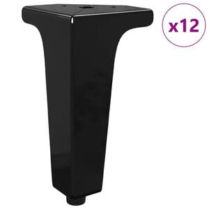 vidaXL N&oacute;żki meblowe 12 szt. Czarny 54,1 x 54,1 x 100 mm Żelazo