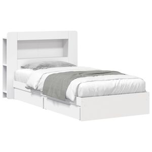 vidaXL Rama ł&oacute;żka z przechowywaniem z szufladą Biały 80 x 200 cm
