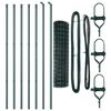 vidaXL Ogrodzenie z słupkiem Zielony 1 x 10 m Stal i PVC