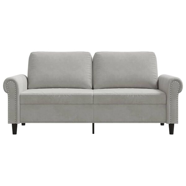 vidaXL Sofa 2-osobowa, jasnoszara, 140 cm, tapicerowana aksamitem
