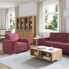 vidaXL Sofa 3 pcs Czerwone wino 220 x 80 x 84 cm Tkanina lniana