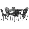 vidaXL Zestaw do jadalni w ogrodzie 7 szt. Czarny Aluminium