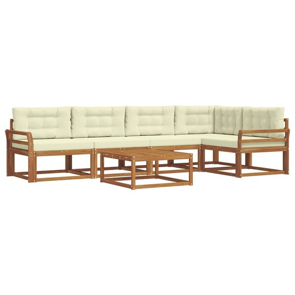 vidaXL Zestaw sof na zewnątrz z poduszką 6 pcs Naturalny i Kremowy