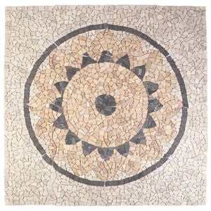 vidaXL Mozaika-Słonecznik Wielokolorowe 120 x 120 cm Marmur