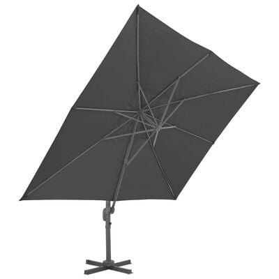 vidaXL Parasol wiszący z aluminiowym słupkiem, 400x300 cm, antracytowy
