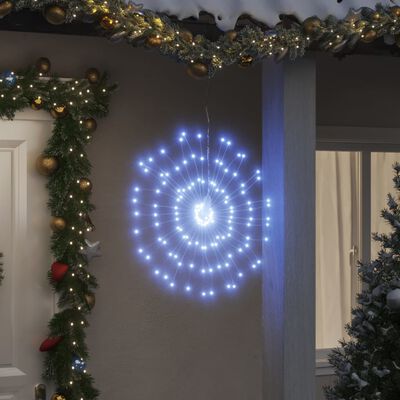 vidaXL Ozdoby świąteczne, 140 lampek LED, 2 szt., zimna biel, 17 cm