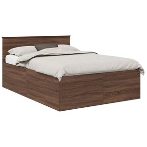 vidaXL Ramka ł&oacute;żka Brązowy dąb 150 x 200 cm Materiał drewnopochodny