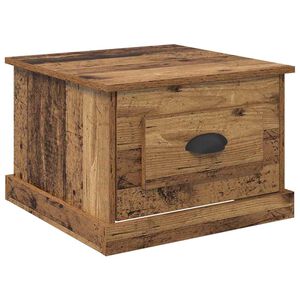 vidaXL Stolik kawowy z szufladą Stare drewno 50 x 50 x 35 cm