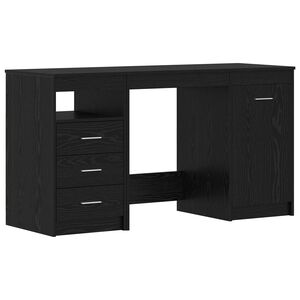 vidaXL Biurko 2 szt. Czarny Dąb 140 x 50 x 76 cm Drewno inżynieryjne