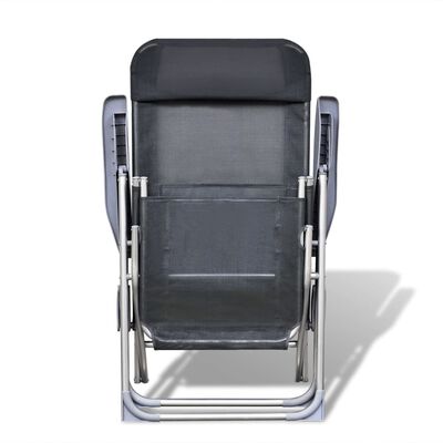 vidaXL Składane krzesła ogrodowe, 2 szt., aluminium/textilene, szare