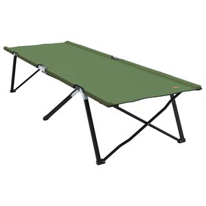 vidaXL Składane Ł&oacute;żko Kempingowe Zielony 206 x 76 x 74 cm