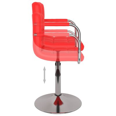 vidaXL Krzesło stołowe, czerwone, obite sztuczną skórą