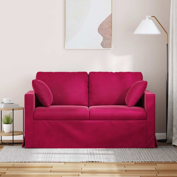 vidaXL Sofa Czerwone wino