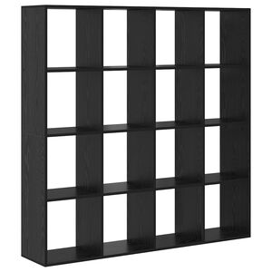 vidaXL Szafka na książki 16 poziom&oacute;w 137,5 x 29 x 137,5 cm Czarny Dąb