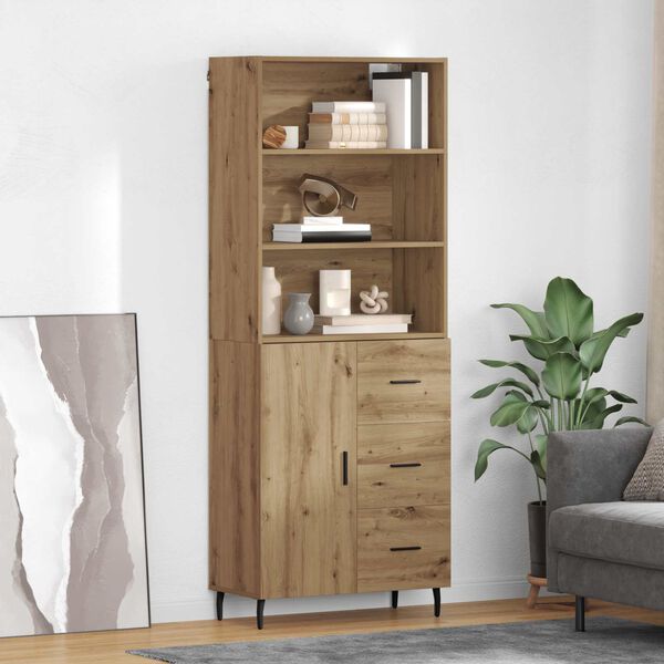 vidaXL Highboard z szufladą Dąb rzemieślniczy 69,5 x 34 x 180 cm
