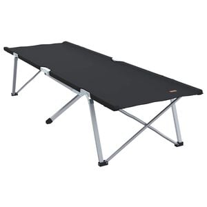 vidaXL Składane Ł&oacute;żko Kempingowe Czarny 194 x 62,5 x 42,5 cm