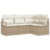 vidaXL Zestaw Sof 4 pcs Beżowy polirattan
