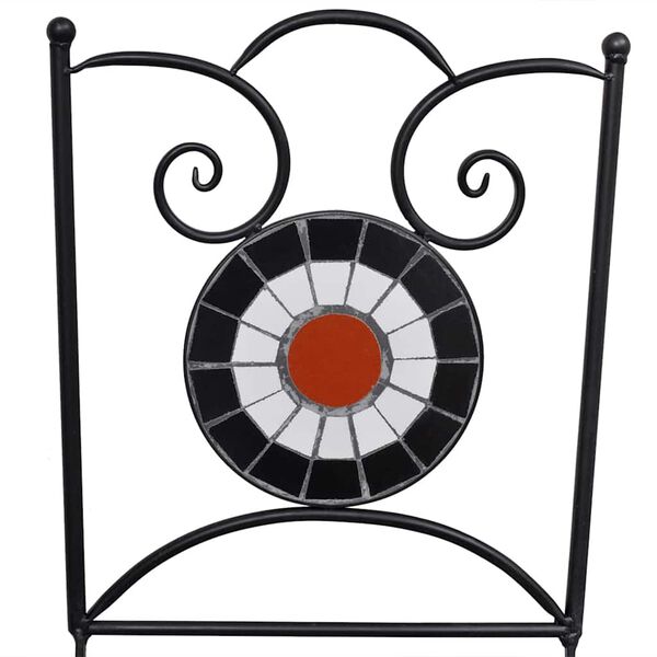 vidaXL Składane krzesła bistro, 2 szt., ceramiczne, terakota i biel