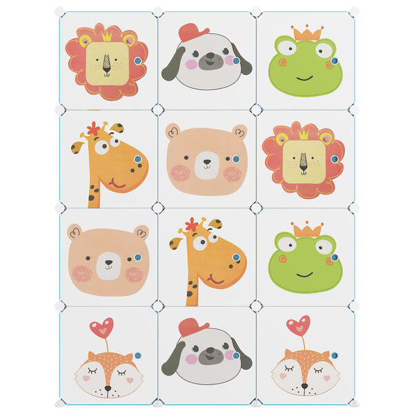 vidaXL Regał kostkowy dla dzieci z 12 przegrodami, zielony, PP