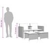 vidaXL 2-os. sofa ogrodowa ze stolikiem i stołkami, czarna, polirattan