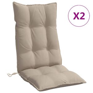 vidaXL Poduszki na krzesła z wysokim oparciem, 2 szt., taupe, Oxford