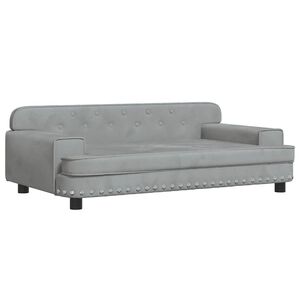 vidaXL Sofa dla dzieci, jasnoszara, 90x53x30 cm, aksamit