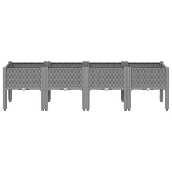 vidaXL Donica ogrodowa z n&oacute;żkami, jasnoszara, 160x40x42 cm, PP
