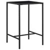 vidaXL Ogrodowy stolik barowy, czarny, 70x70x110 cm, rattan PE i szkło