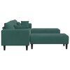 vidaXL Sofa z poduszką 3 pcs Ciemna zieleń Aksamit