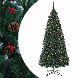 vidaXL Sztuczna choinka na zawiasach z bombkami 400 cm 600 LED