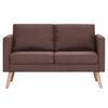 vidaXL Zestaw 2 sof tapicerowanych tkaniną, brązowy
