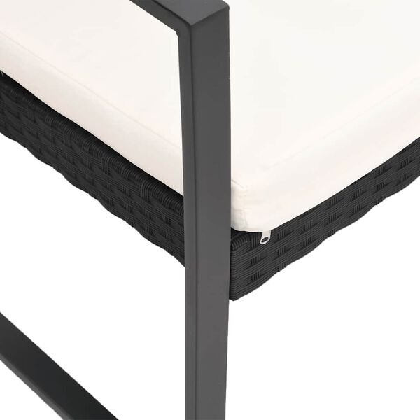 vidaXL 5-cz. zestaw mebli ogrodowych z poduszkami, czarny, rattan PP