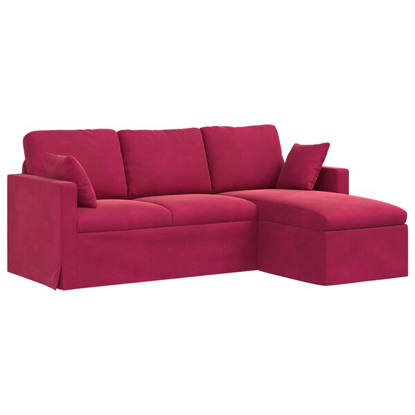 vidaXL Sofa Czerwone wino