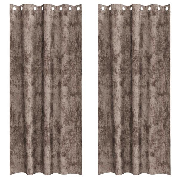 vidaXL Zasłony z weluru 2 pcs Cappuccino 260 x 140 cm Aksamit