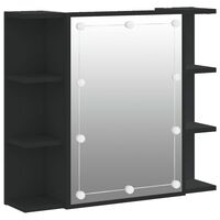 vidaXL Szafka z lustrem i oświetleniem LED, czarna, 70x16,5x60 cm