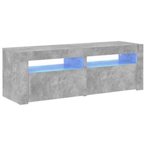 vidaXL Szafka pod TV z oświetleniem LED, szarość betonu, 120x35x40 cm