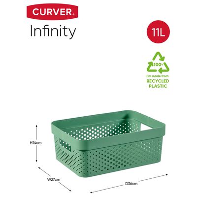 Curver Zestaw pudełek Infinity z pokrywkami, 4 szt., 11L+17L, zielony