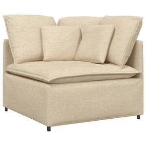 vidaXL Modułowy Narożnik Sofa z Poduszkami Kremowy 100 cm