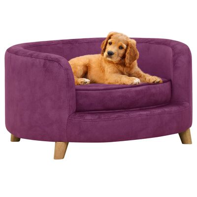 vidaXL Sofa dla psa, burgundowa, 69x69x36 cm, pluszowa