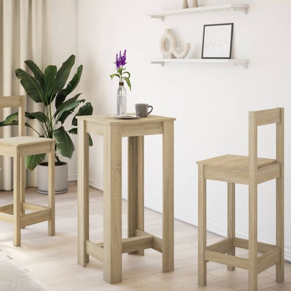 vidaXL Stolik barowy, dąb sonoma, 51x50x103,5 cm