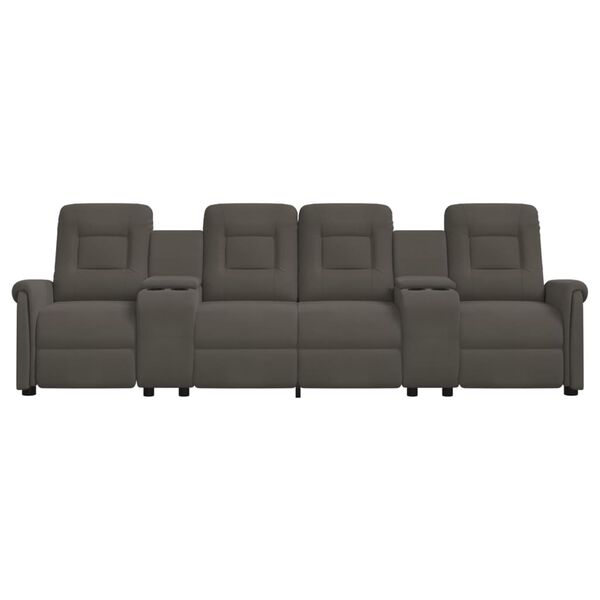 vidaXL 4-os., rozkładany fotel masujący, uchwyt na napoje, ciemnoszary