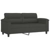 vidaXL Sofa 2-osobowa, ciemnoszary, 140 cm, tapicerowana mikrofibrą