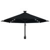 vidaXL Parasol ogrodowy z LED, ścienny, 300 cm, czarny