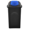 vidaXL Kosz na śmieci z uchylną klapą, 60 L, czarno-niebieski