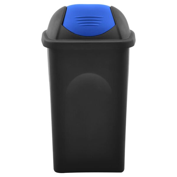 vidaXL Kosz na śmieci z uchylną klapą, 60 L, czarno-niebieski