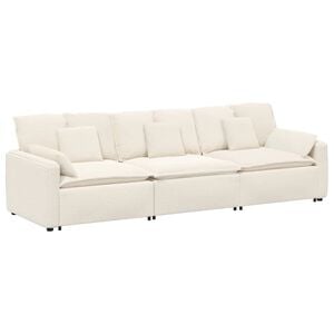 vidaXL Sofa modułowa z poduszkami, kremowa