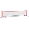 vidaXL Siatka tenisowa Czarny i czerwony 396 x 92 x 87 cm Poliester