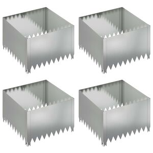 vidaXL Krawężnik do trawnika 4 szt. 60 x 60 x 35 cm Stal srebrny