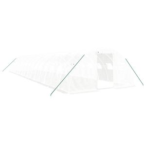 vidaXL Szklarnia ze stalową ramą, biała, 64 m&sup2;, 16x4x2 m