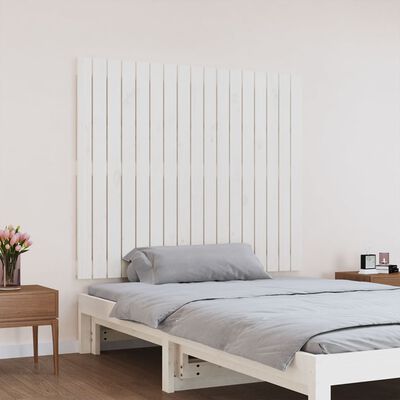 vidaXL Wezgłowie łóżka, białe, 108x3x90 cm, lite drewno sosnowe